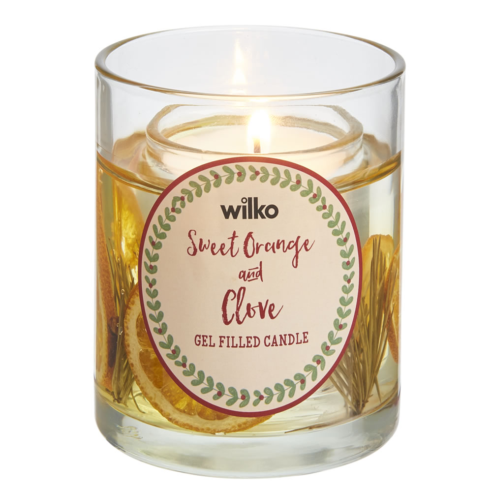 Wilko Gel Filled Candle Sweet Orange and Clove Image 2