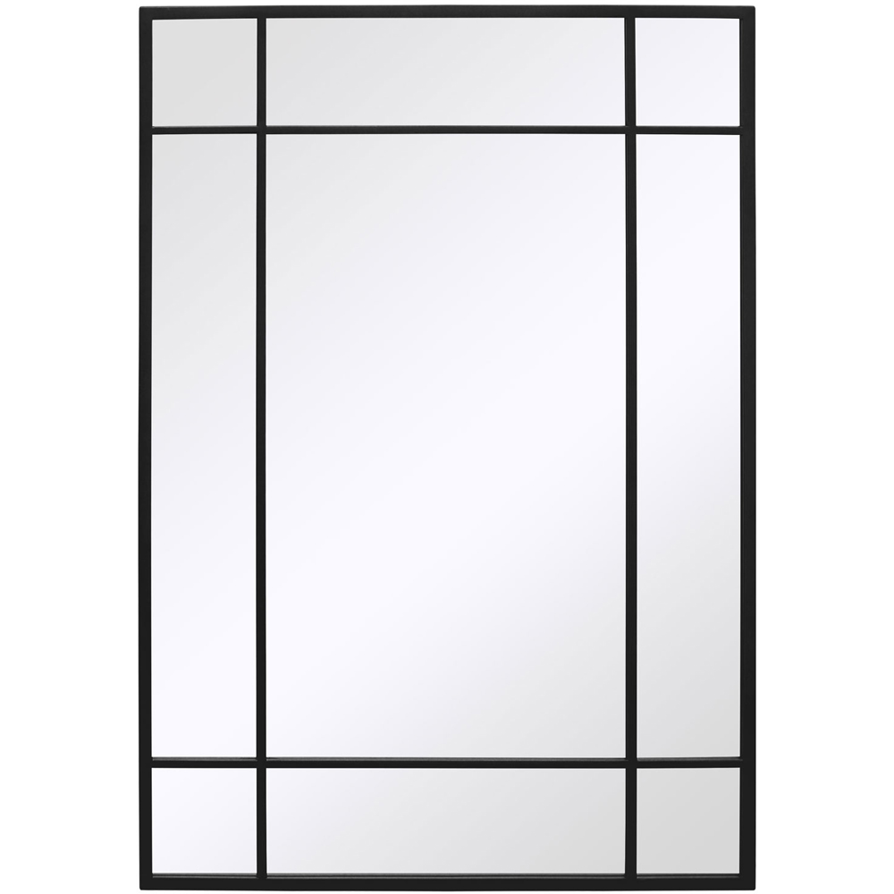 MirrorOutlet The Genestra Black Modern Contemporary Garden Wall Mirror 100 x 70cm Image 1