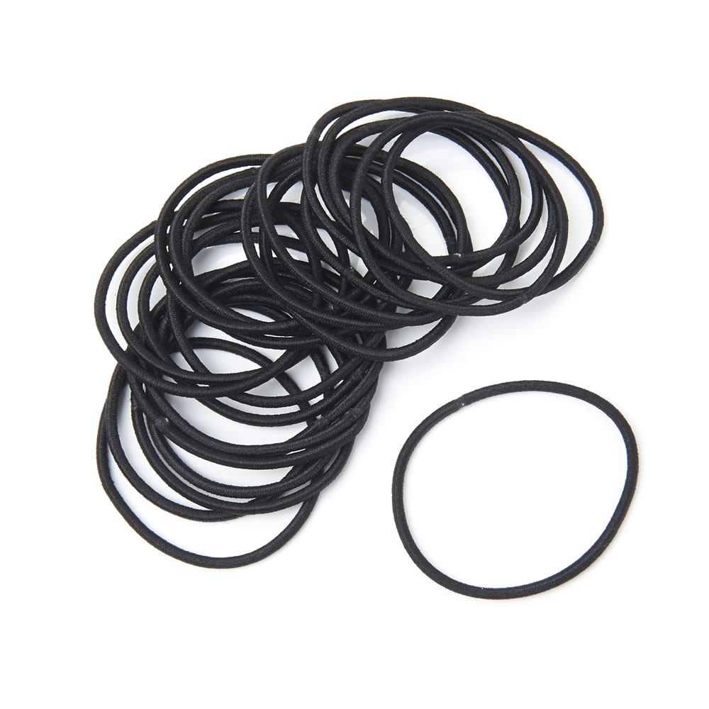 Wilko Thin Ponytailers Black 24 pack Image