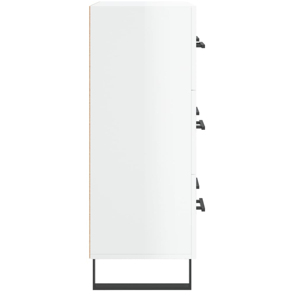 vidaXL 3 Drawer High Gloss White Sideboard Image 7
