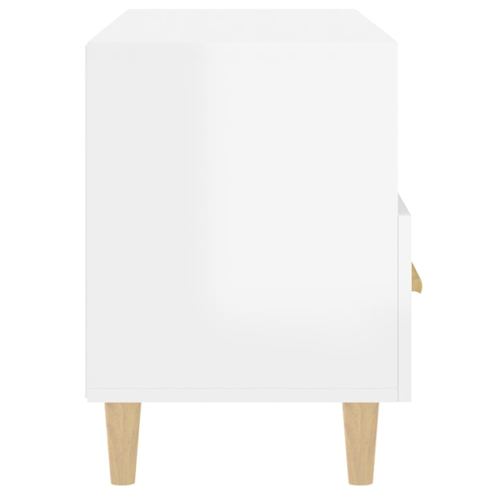 vidaXL 2 Drawer 2 Shelf High Gloss White TV Cabinet Image 7