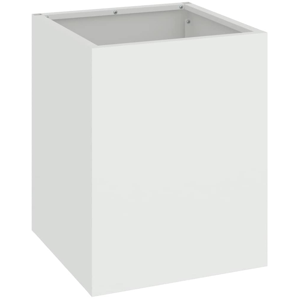 vidaXL White Cold Rolled Steel Garden Planter 40 x 32 x 32cm Image 1