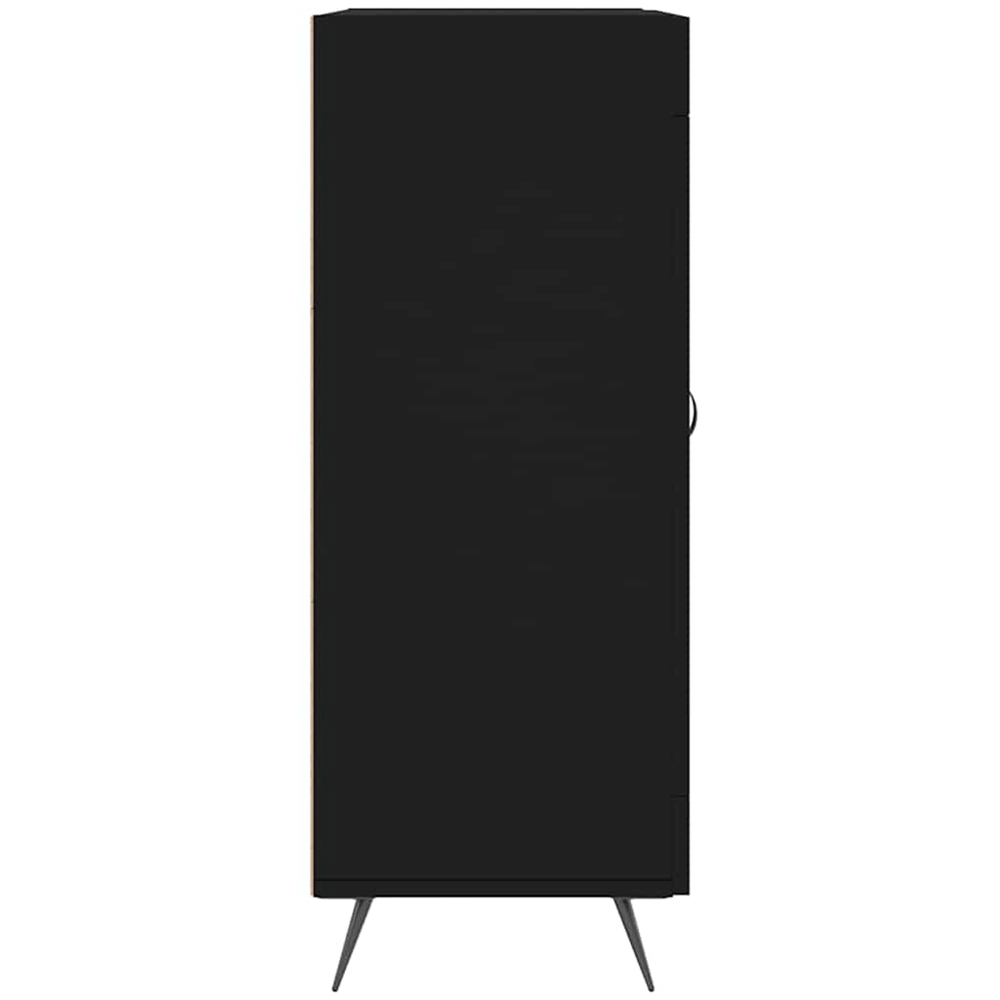 vidaXL Single Glass Door 3 Drawer 2 Shelf Black Wooden Sideboard Image 7