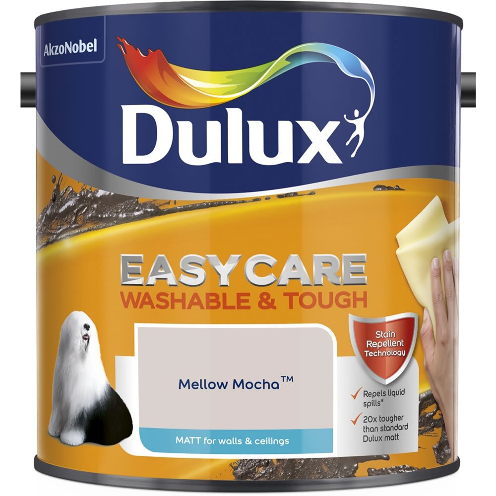 Dulux Easycare Washable & Tough Mellow Mocha Matt Emulsion Paint 2.5L Image 2