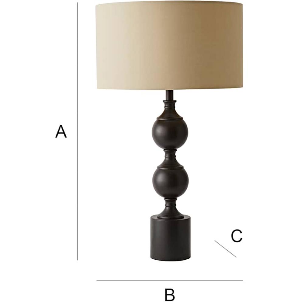 ValueLights Natural Drum Shade Declan Metal Candlestick LED Table Lamp with Bulb Image 7