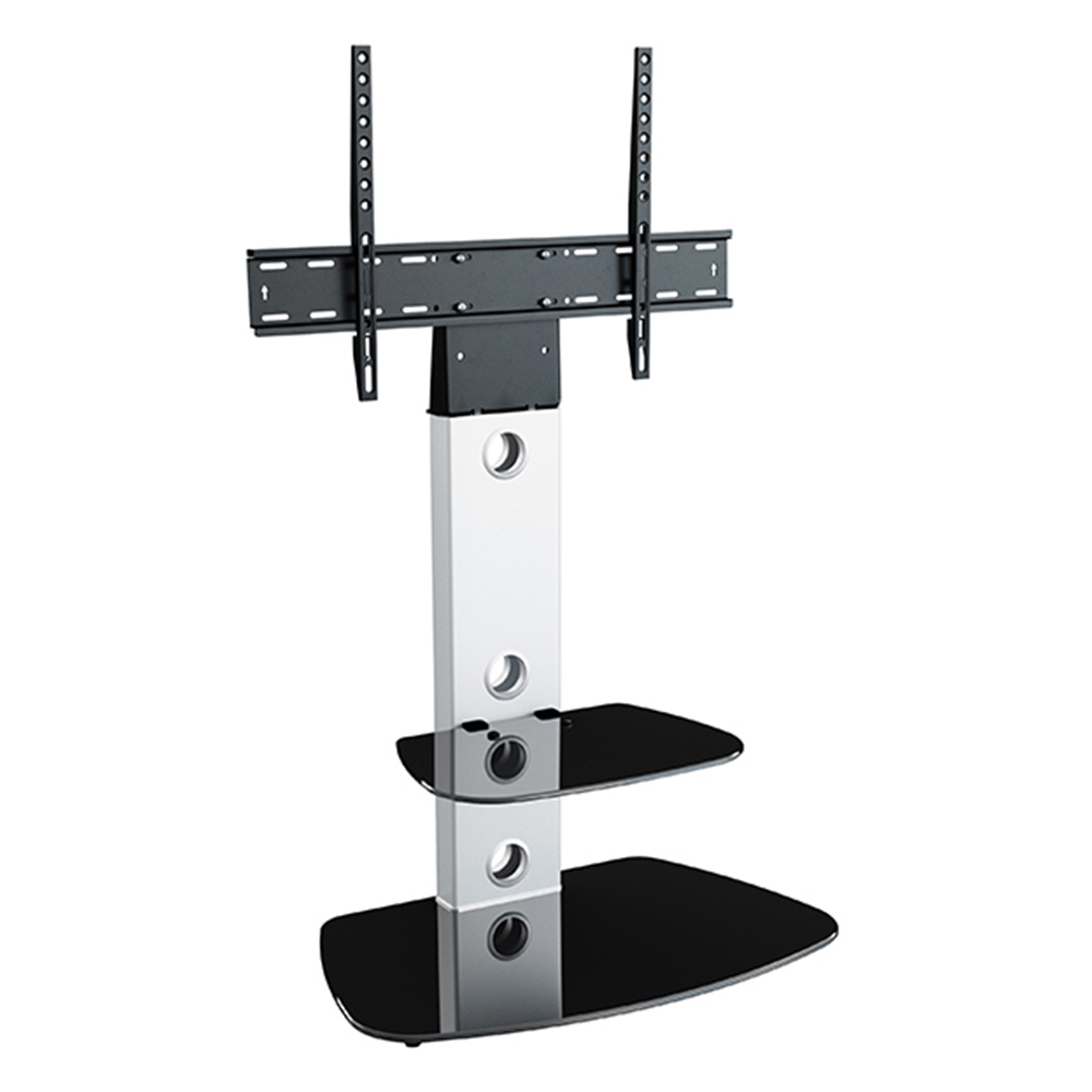 AVF Lucerne Silver and Black Glass Curved Pedestal TV Unit Image 2