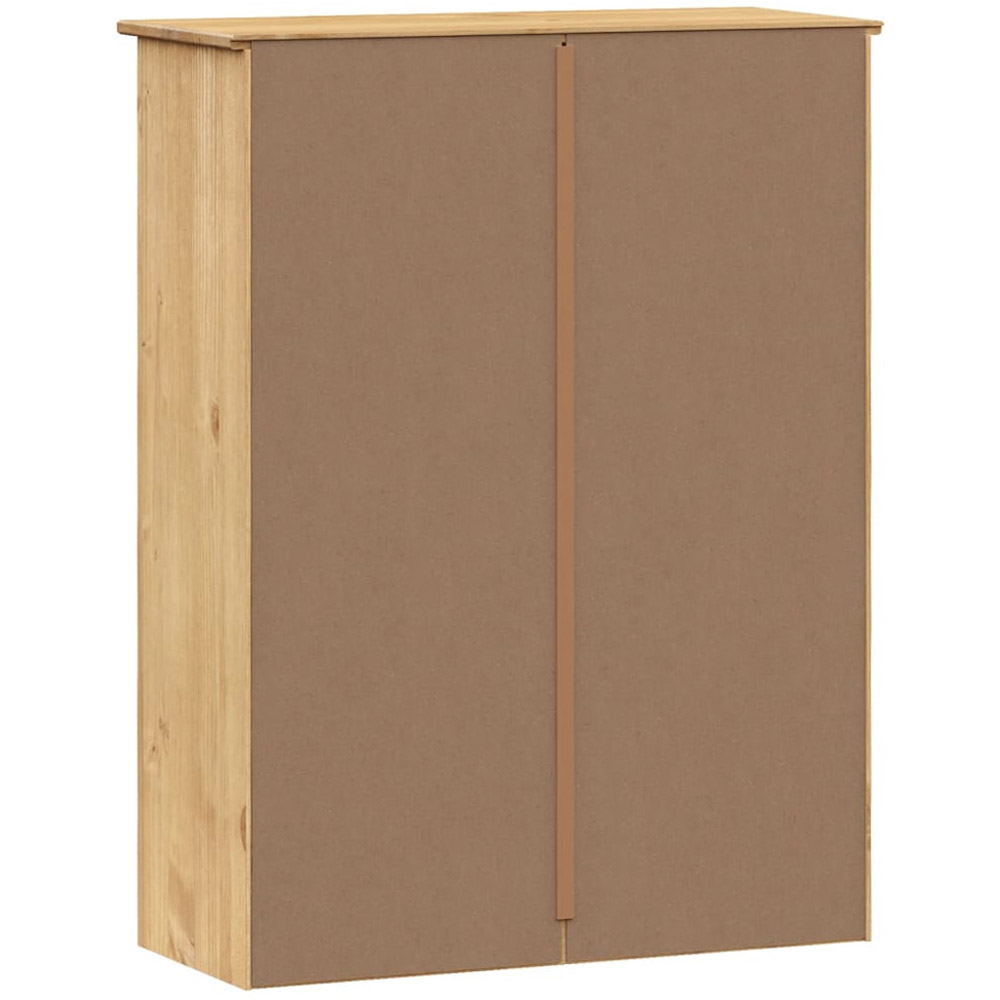 vidaXL 2 Door Brown Solid Wood Pine Dresser Top Storage Unit Image 6
