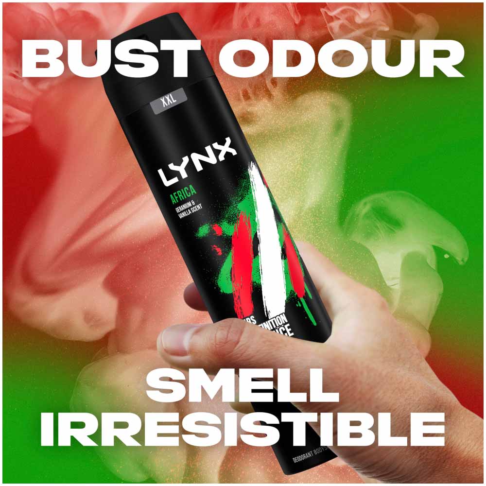 Lynx XXL Africa Mens Deodorant and Bodyspray 250ml Image 9