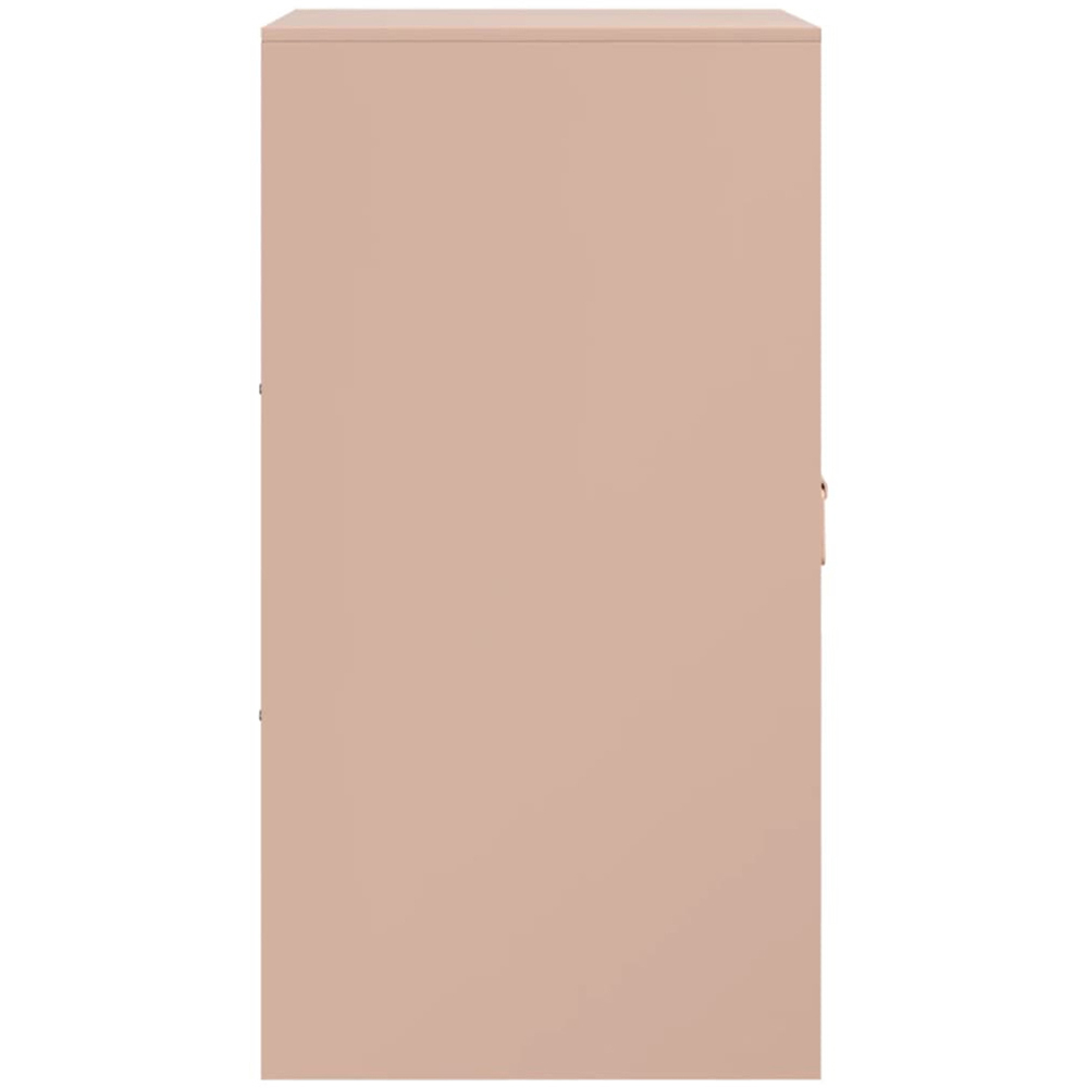 vidaXL Single Door Pink Metal Sideboard Image 8