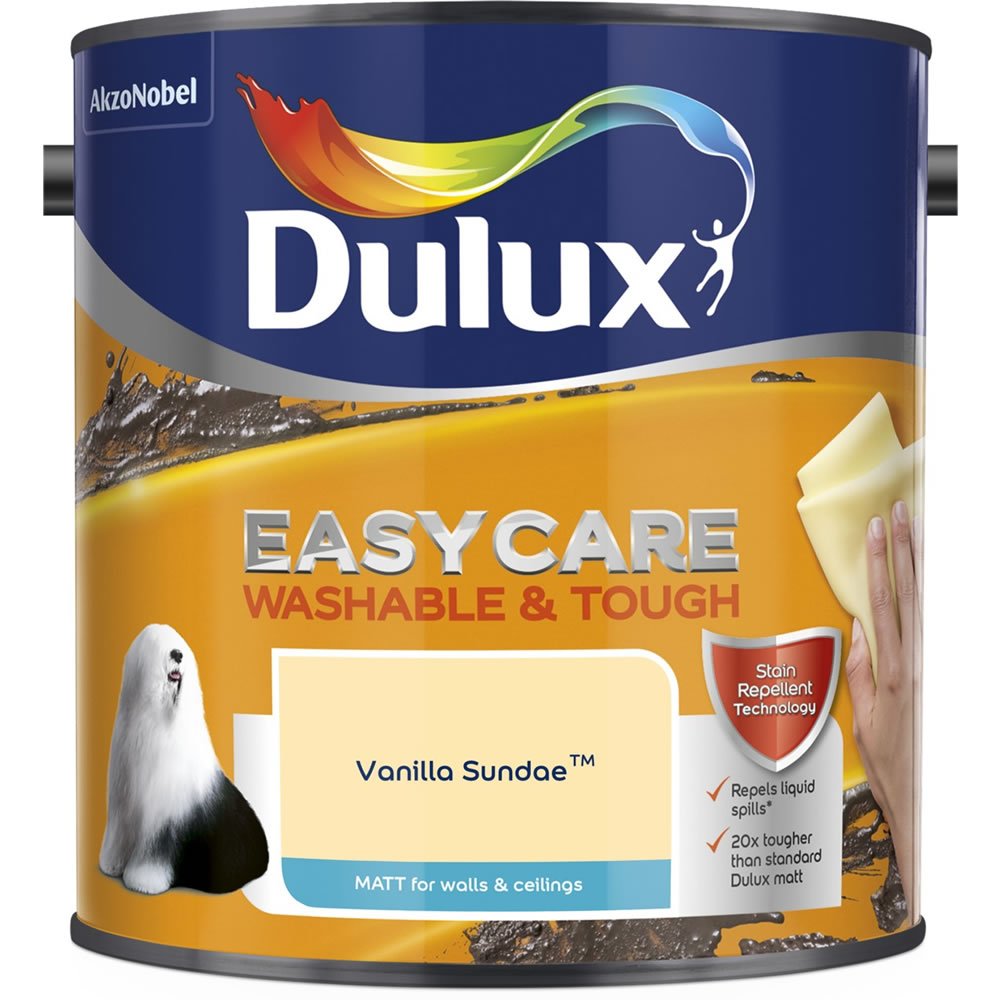 Dulux Easycare Washable & Tough Vanilla Sundae Matt Emulsion Paint 2.5L Image 2