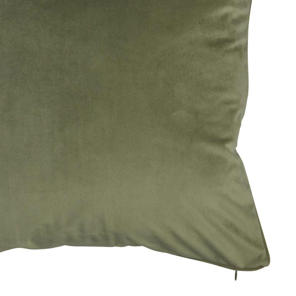 Wilko Olive Green Velour Cushion 55x55cm Image 6