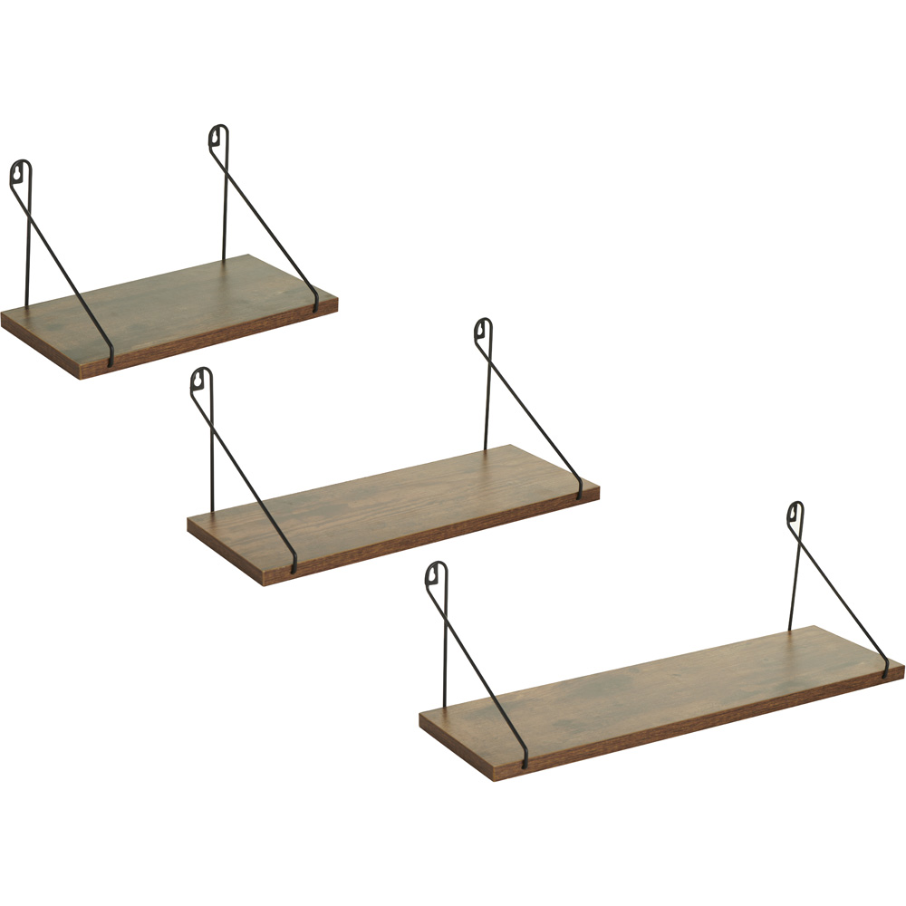 Wilko Set 3 Black Wire Trim Shelves Wilko