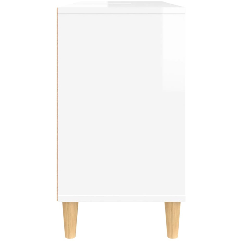vidaXL Single Door 4 Open Shelf High Gloss White Bathroom Sink Cabinet Image 4