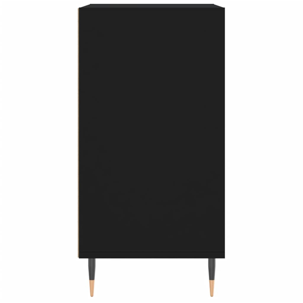 vidaXL 3 Shelf Black Wooden Sideboard with Metal Legs Image 5