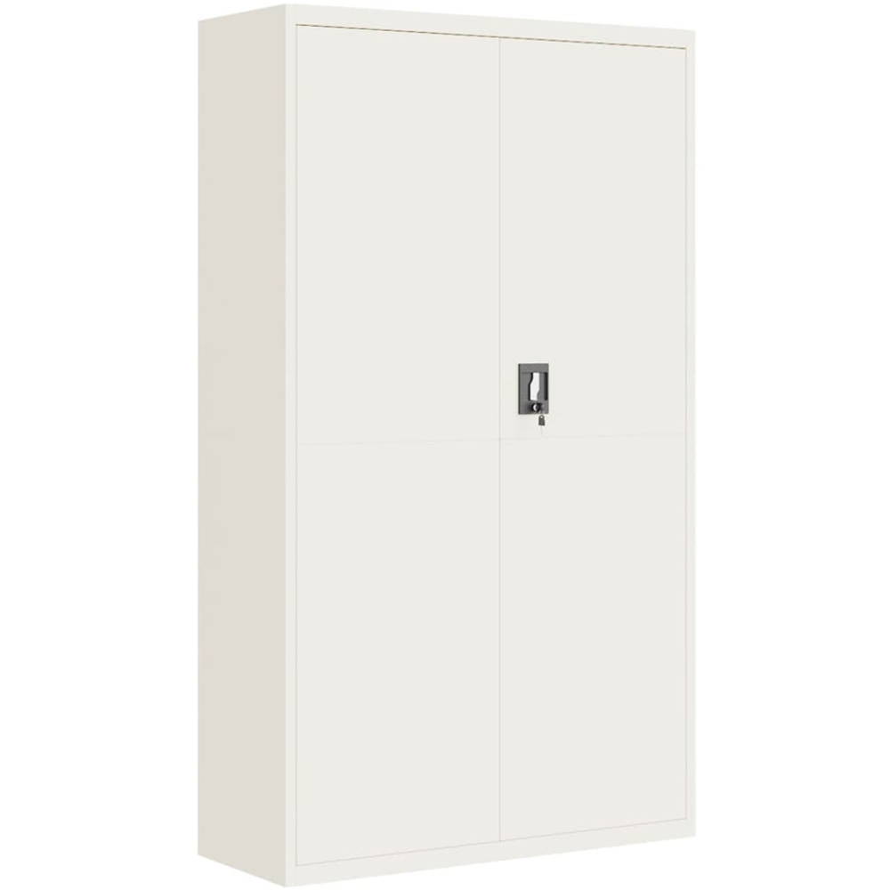 vidaXL 2 Door White Lockable File Cabinet Image 2