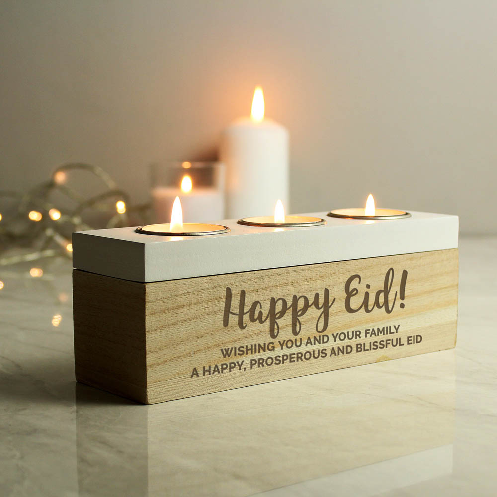 Personalised Memento Personalised Free Text Triple Tea Light Box Image 3
