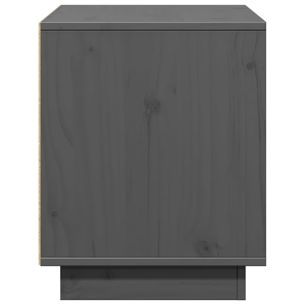 vidaXL Single Door Single Shelf Grey Solid Pine Wood TV Cabinet Image 6