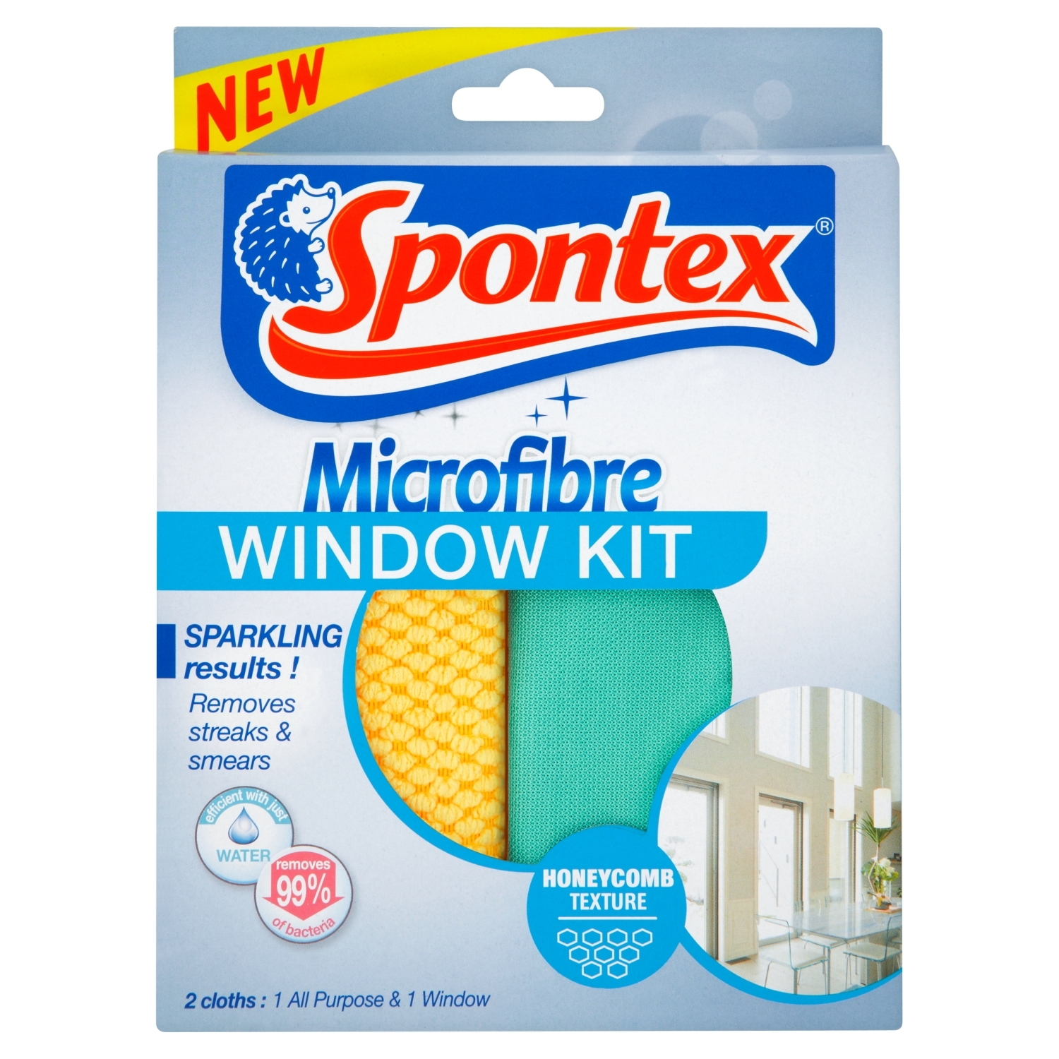 Spontex Window Microfibre Cloth 2 Pack Image
