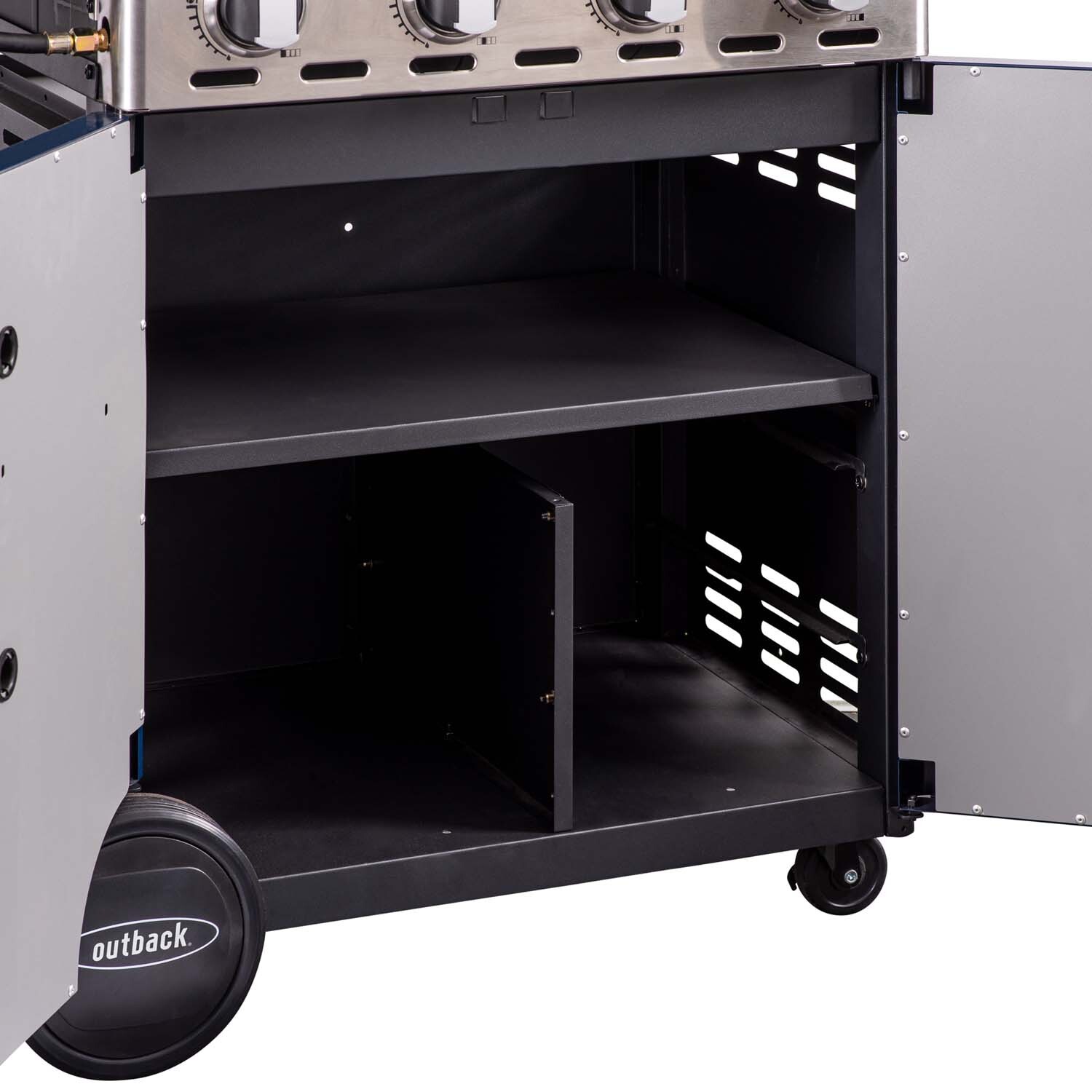 Outback Saturn Pro Blue and Silver 4 Burner Gas BBQ Image 15