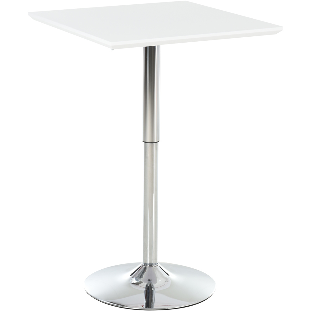 Portland Square Height Adjustable Swivel Bar Table White Image 2