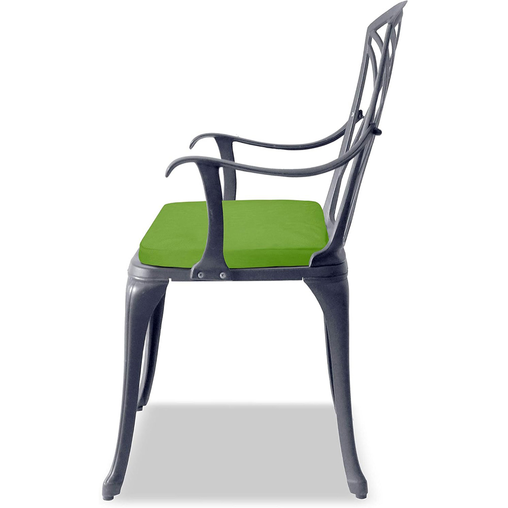 Centurion Oshowa 2 Seater Grey and Green Cast Aluminium Garden Bistro Set with Cushions Image 4