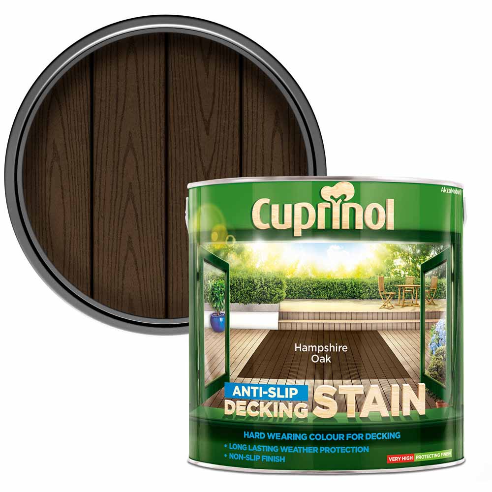 Cuprinol Anti Slip Decking Stain Hampshire Oak 2.5L Image 1
