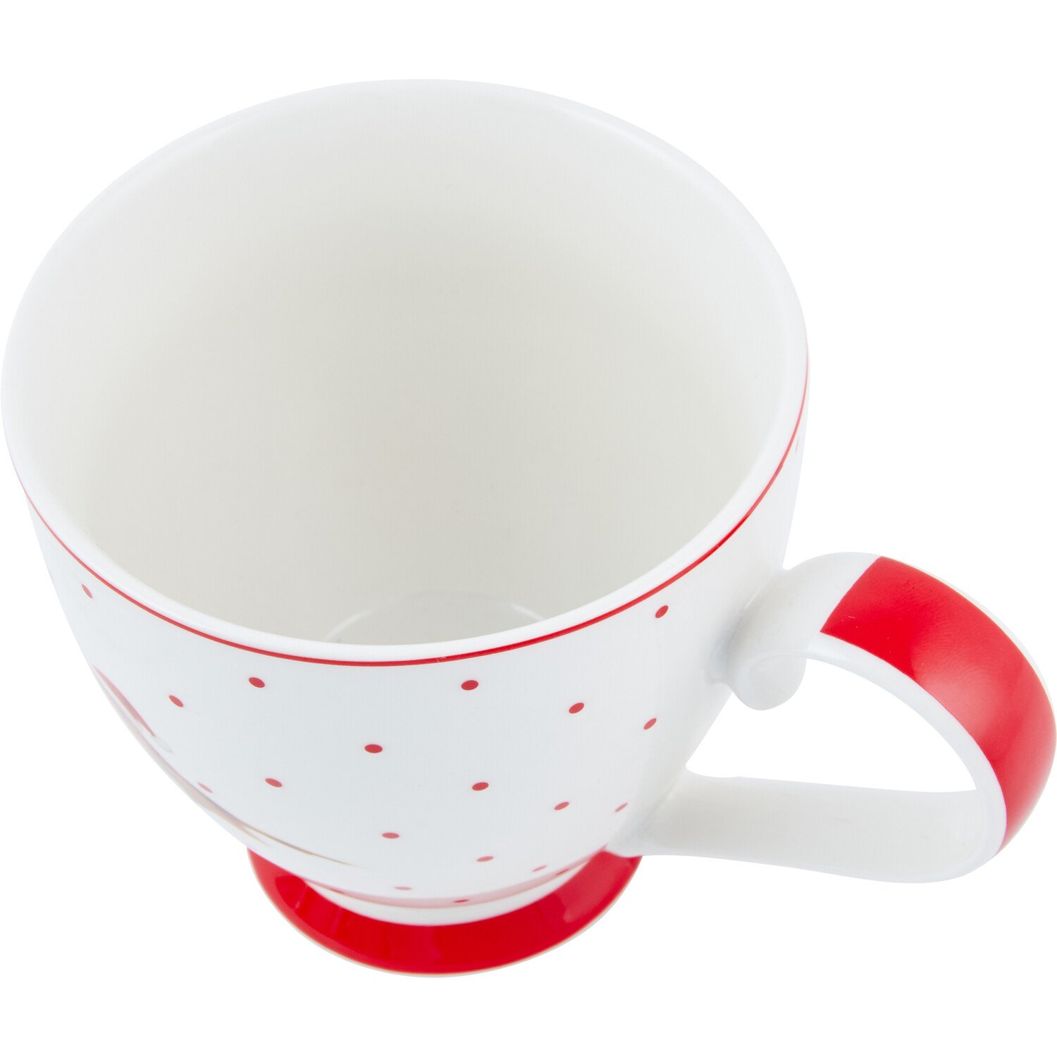 Robin with Christmas Hat Footed Mug - White Image 3