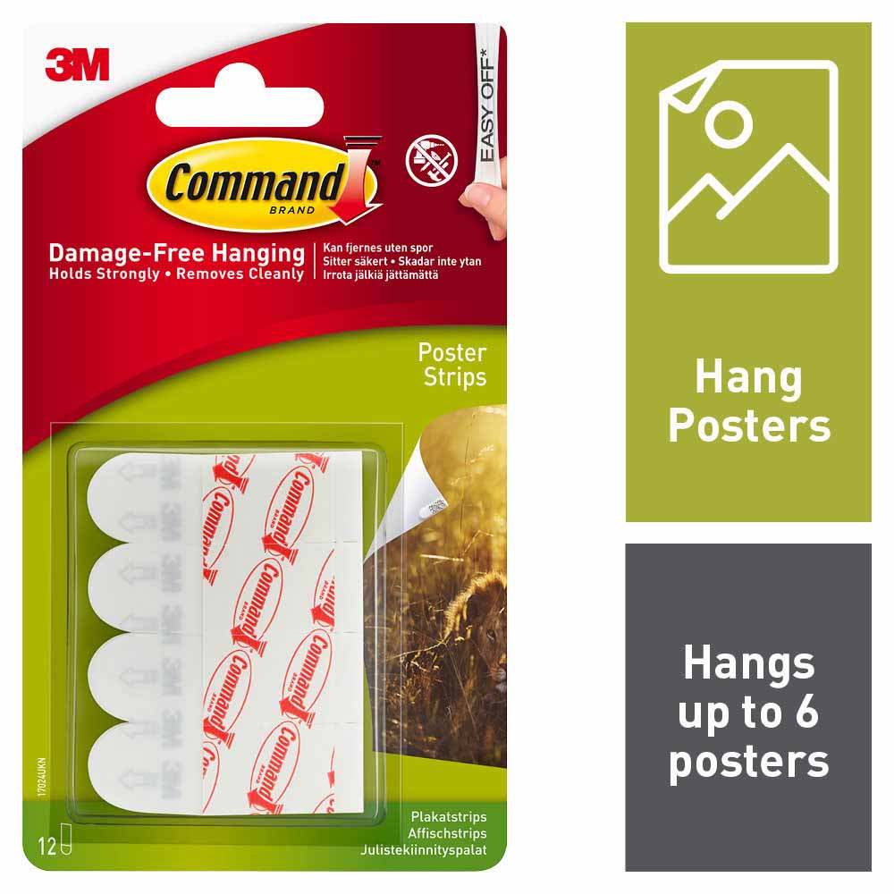 Command Poster Adhesive Strips 12 Pack Wilko