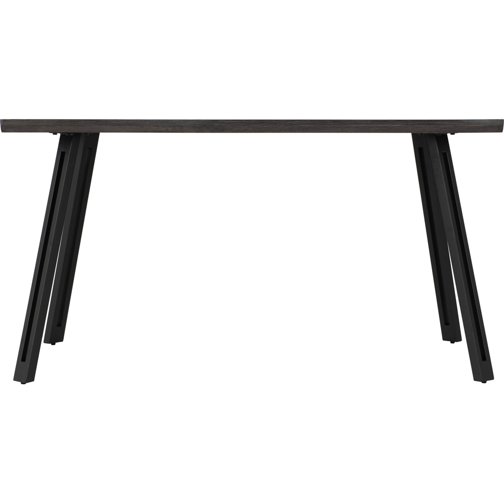 Seconique Quebec Black Wood Grain Wave Edge Dining Table Image 3
