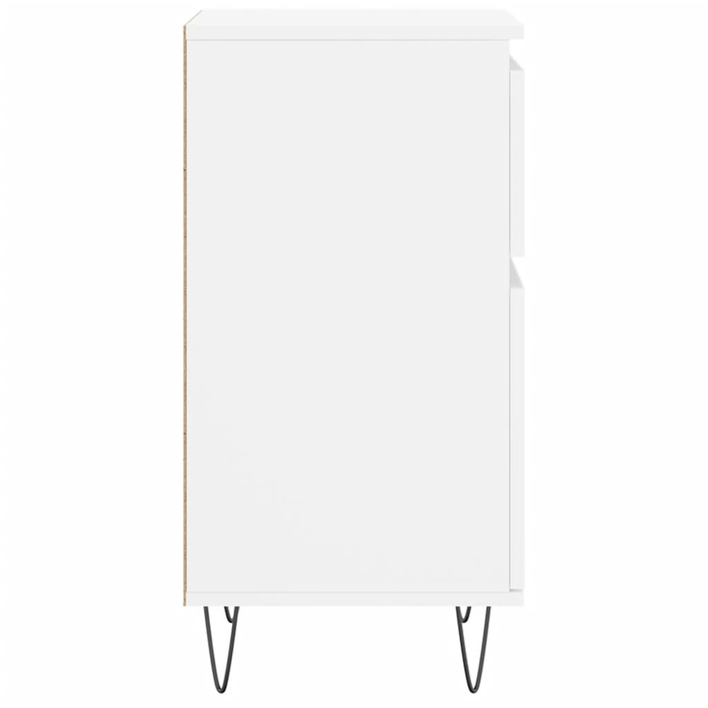 vidaXL Single Door Single Drawer White Small Sideboard Image 7