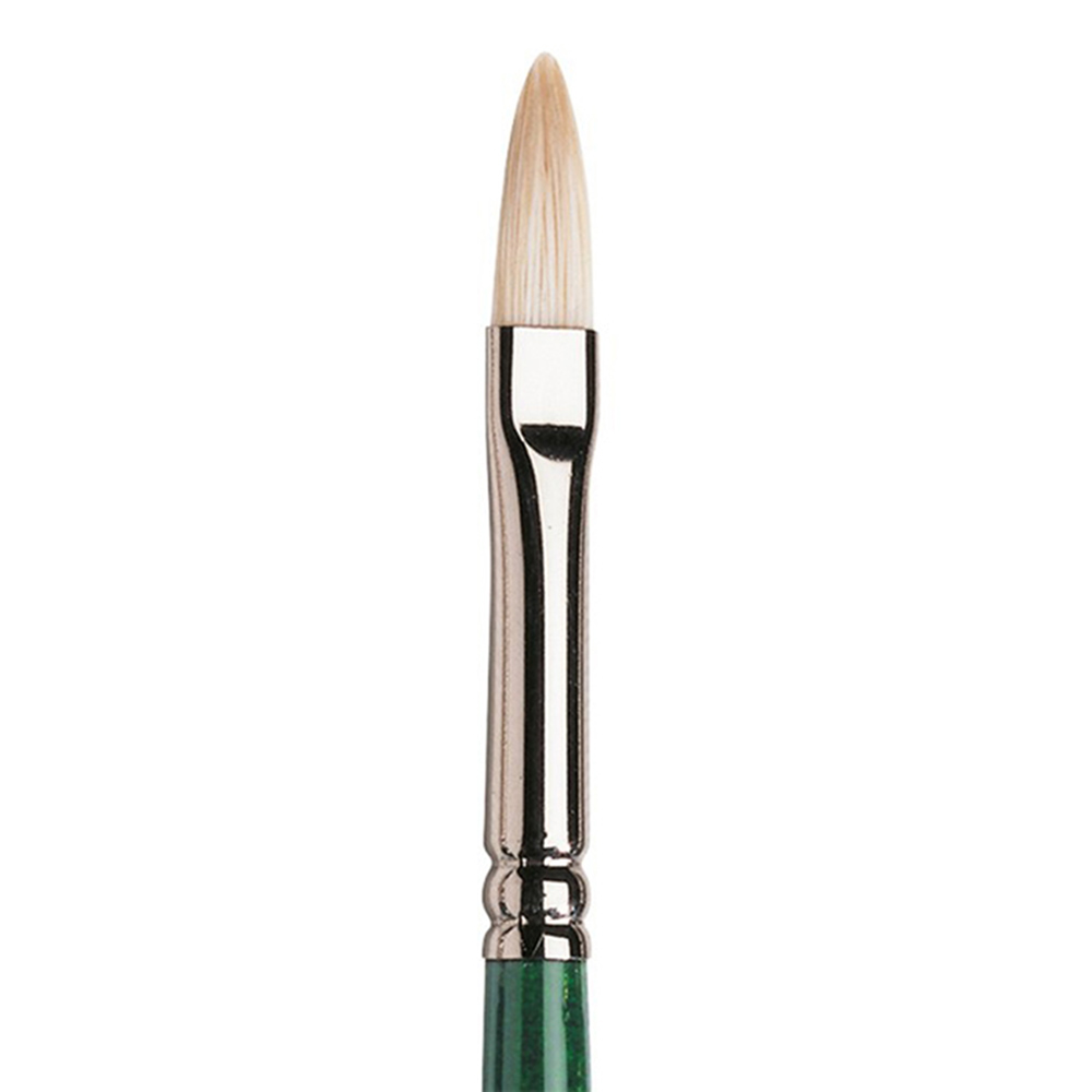 Winsor and Newton Filbert Long Handle Brush - Green / No. 3 Image 1