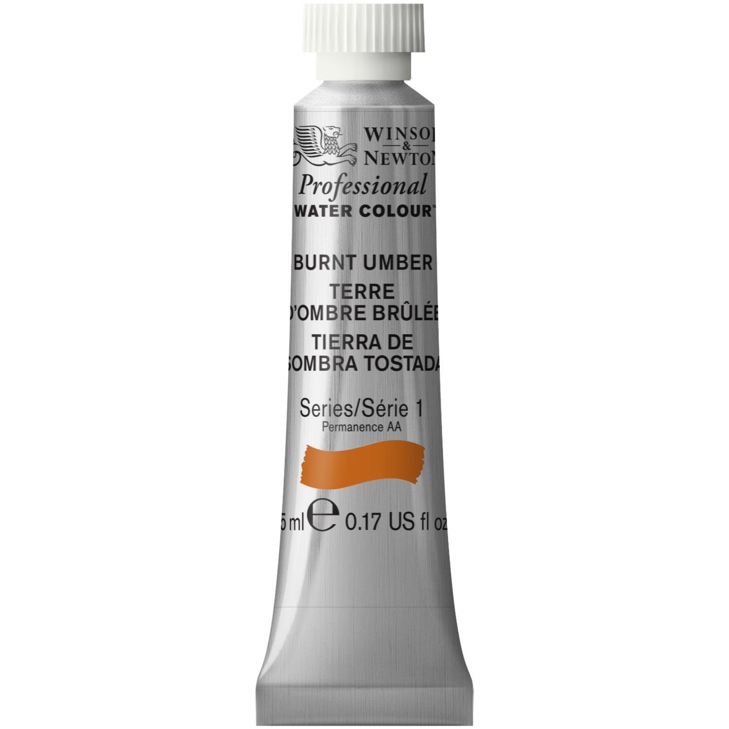 Winsor and Newton 5ml Professional Watercolour Paint - Burnt Umber Image 1
