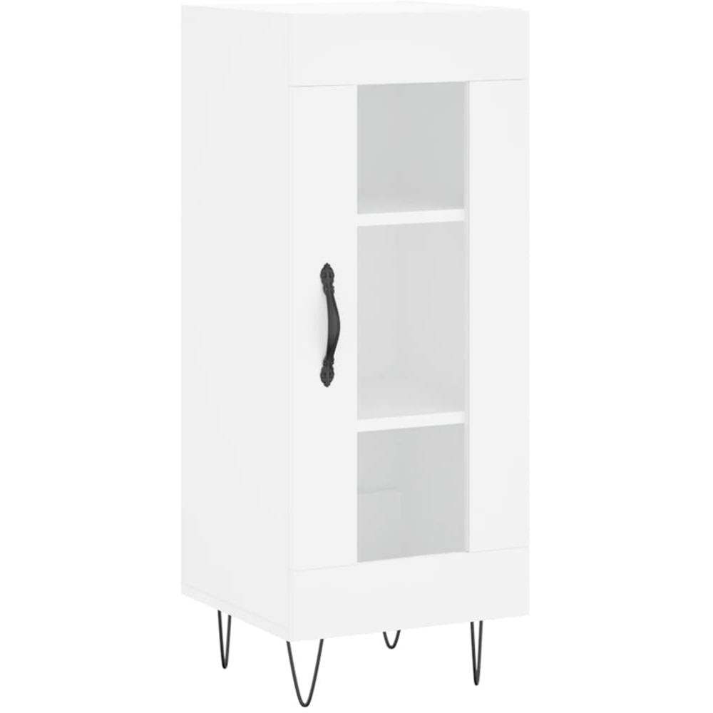 vidaXL Single Glass Door White Slim Sideboard Image 2