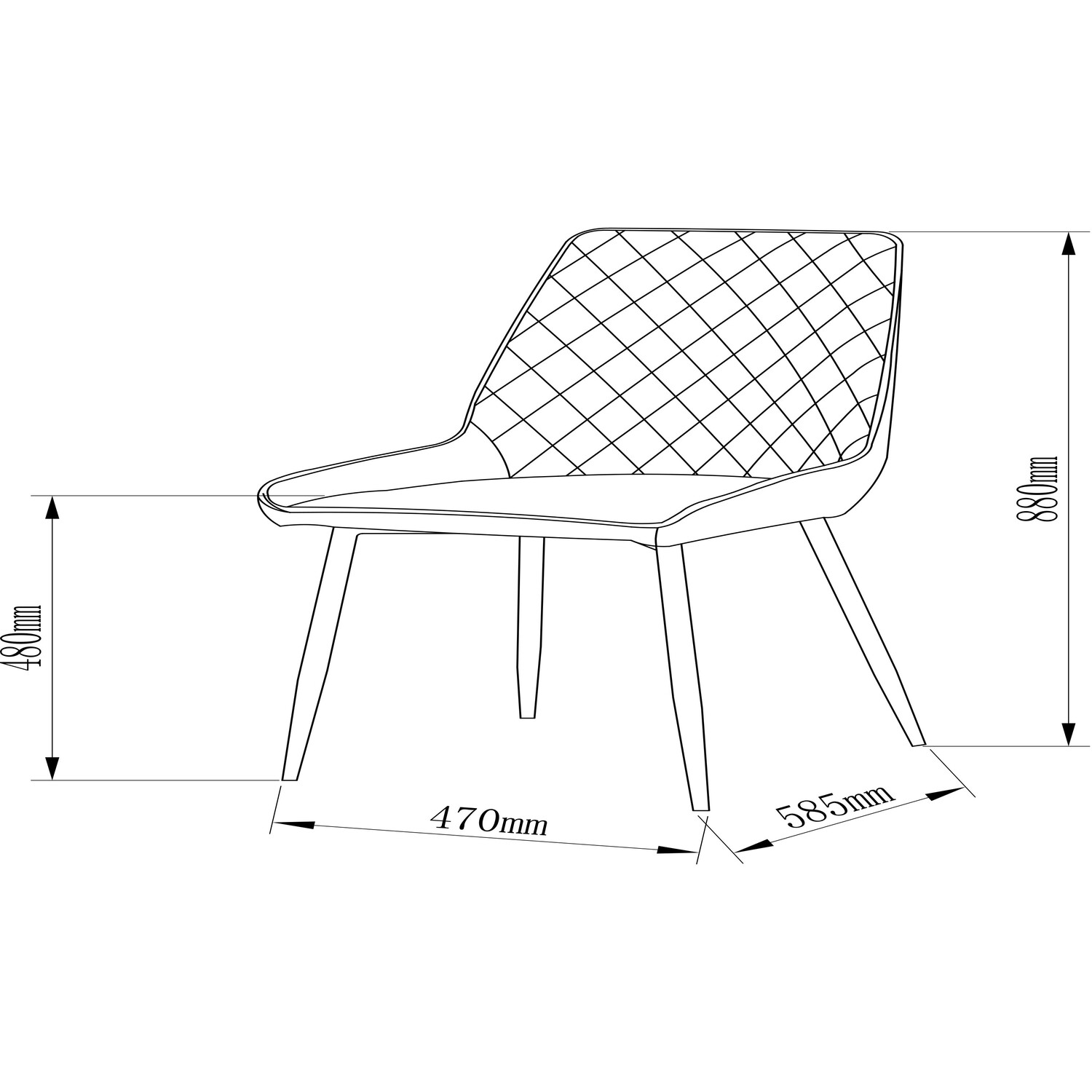 Sorrento Set of 2 Dark Grey Dining Chair Image 8