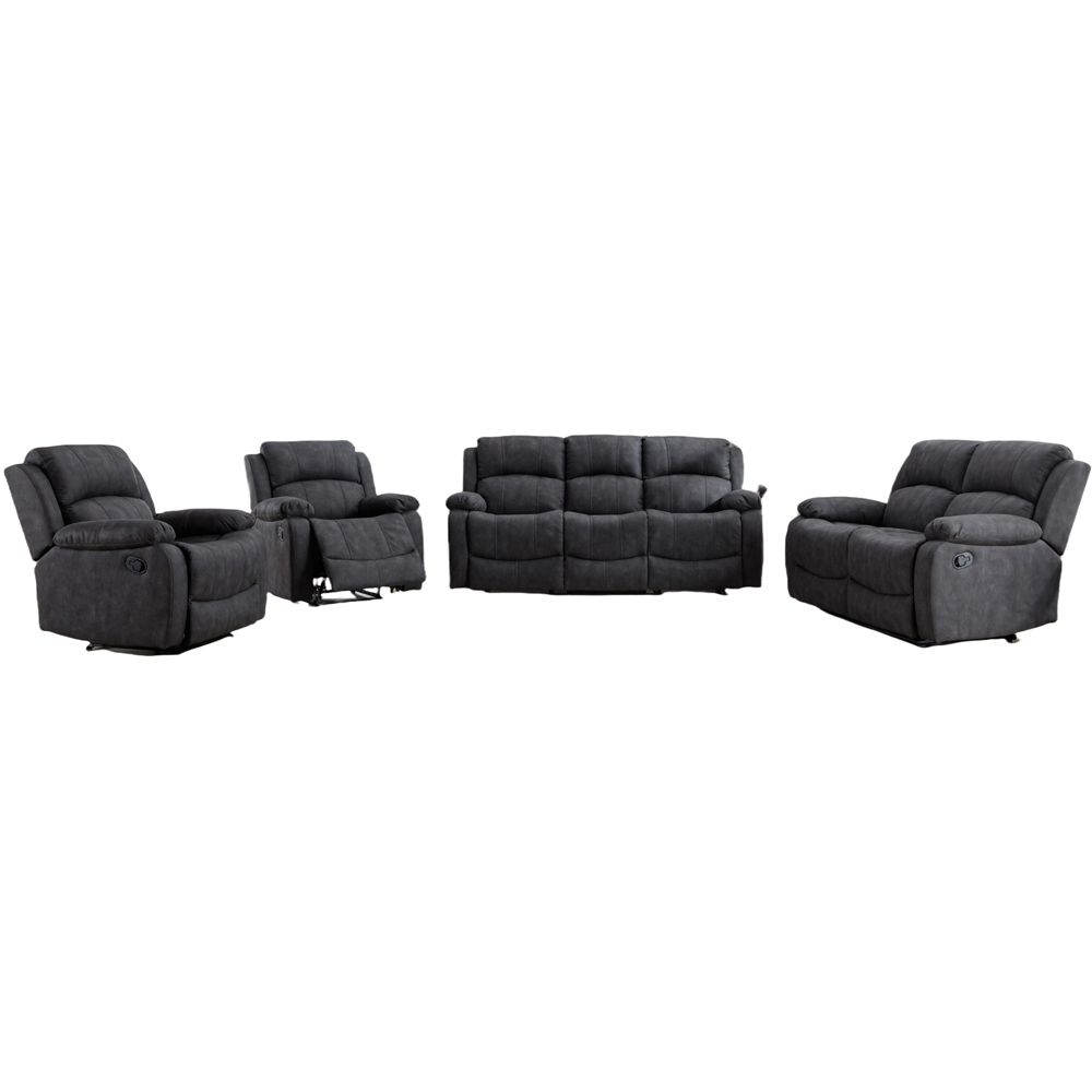 Furniture One 7 Seater Grey Manual Reclining Sofa Set Image 2