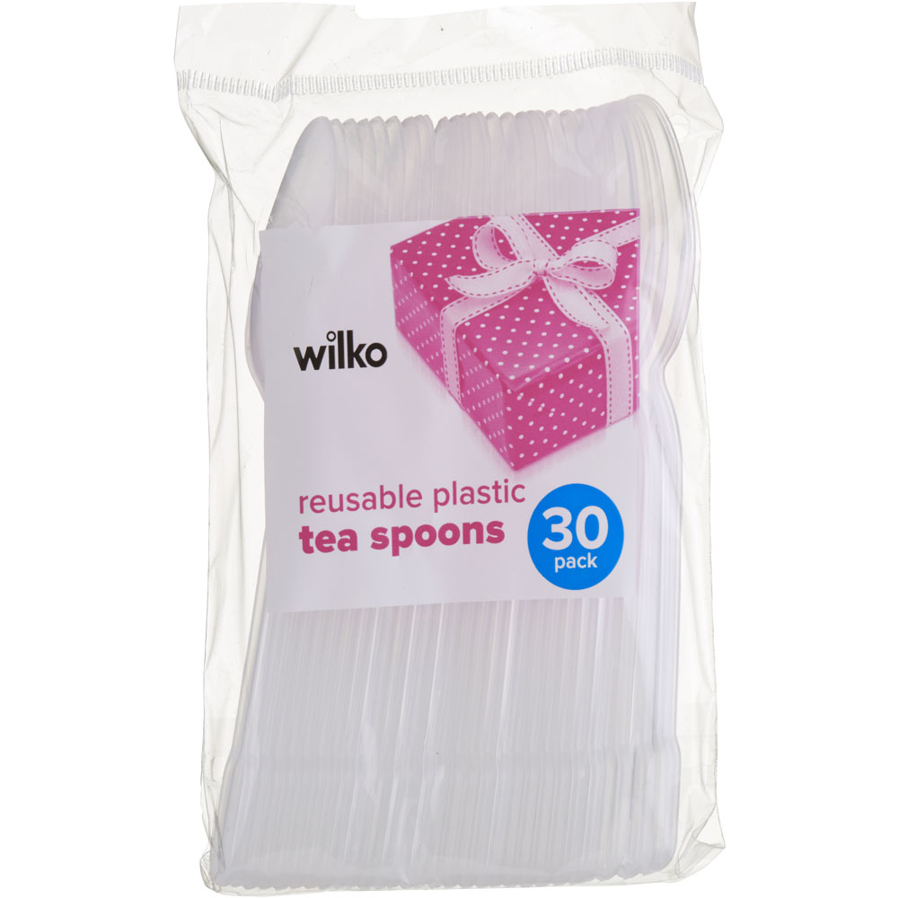 Wilko 30 Pack Reusable Plastic Tea Spoons Wilko
