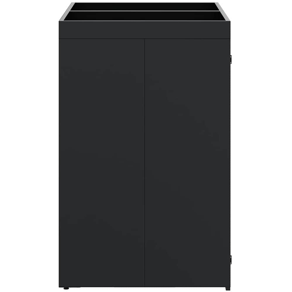 vidaXL Black 2 Wheelie Bin Storage Shed with Planter Roof Image 6