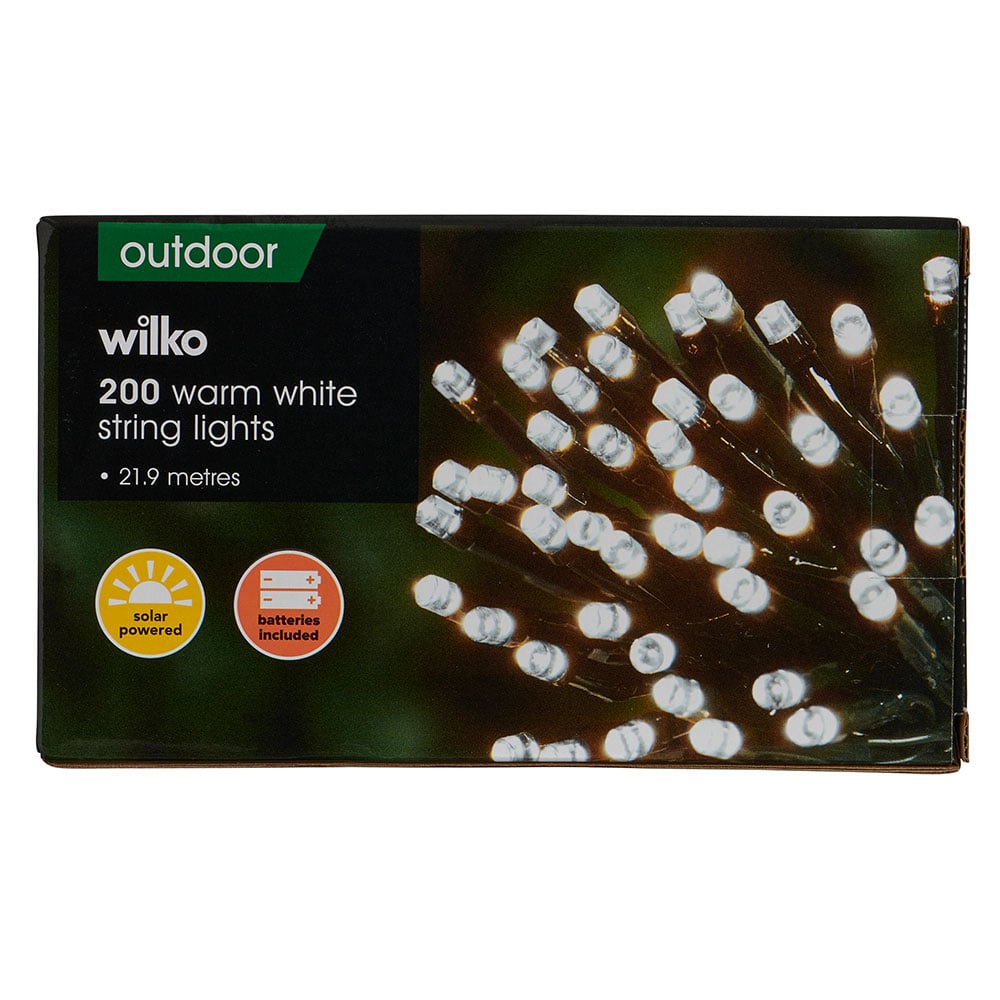 Wilko 200 LED Warm White Solar String Lights Image 2