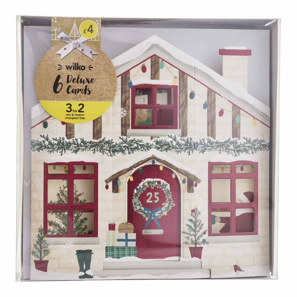 Deluxe Alpine House Christmas Cards 6 pack Image