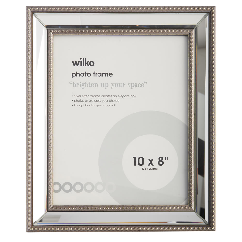 Wilko Beaded Mirror Photo Frame 10 x 8 Inch Wilko