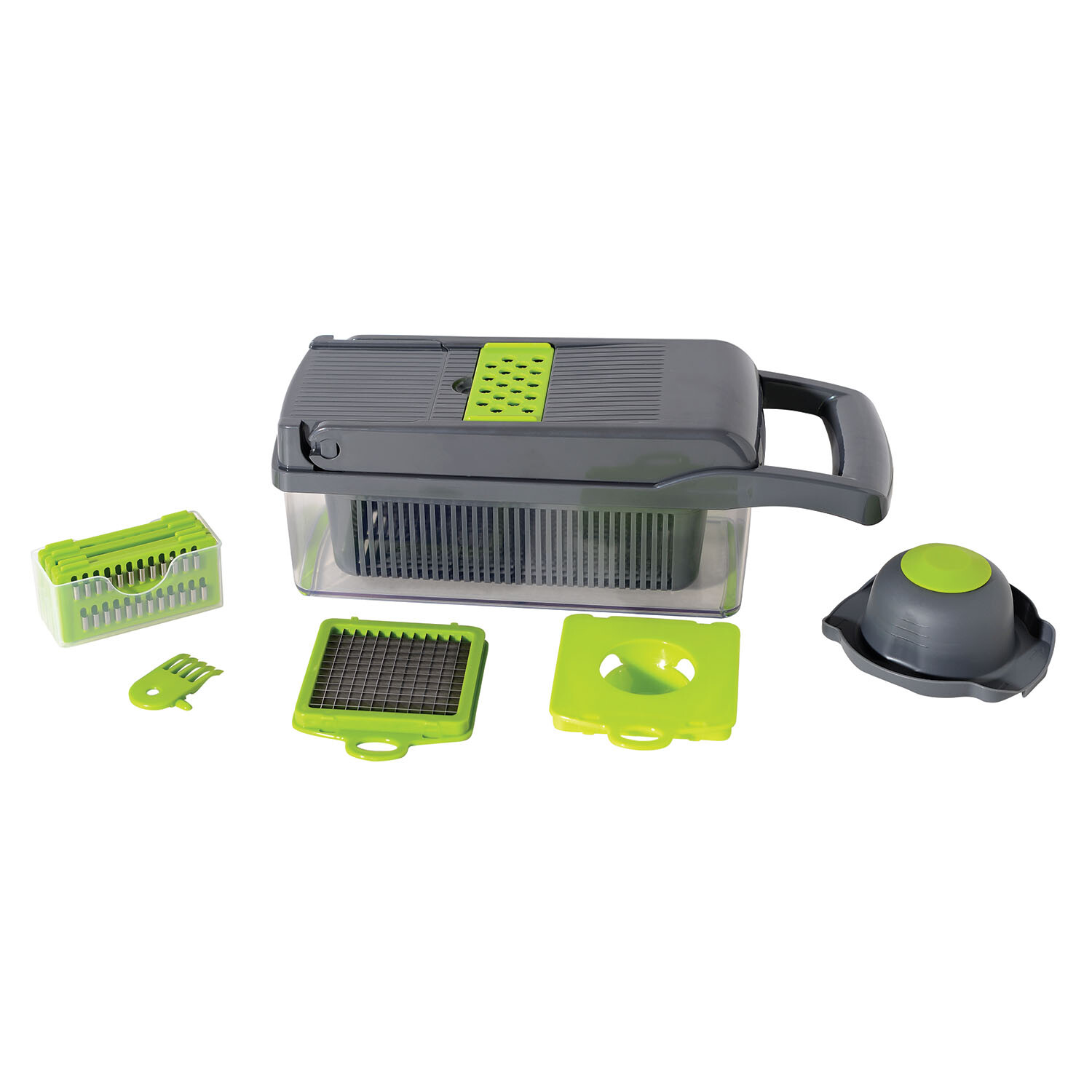 MY Vegetable Cutting Chopper - Grey and Green Image 1