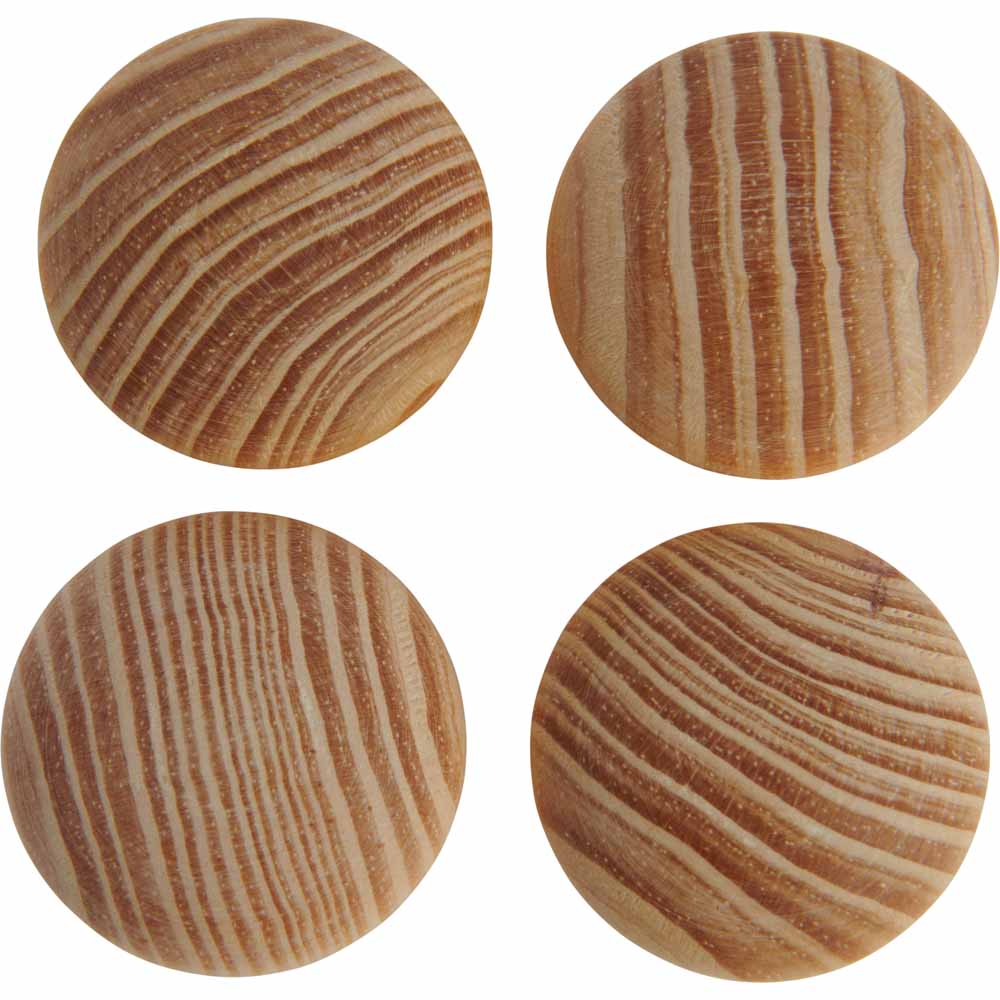 Wilko Pine Knobs 40mm 4 Pack Wilko