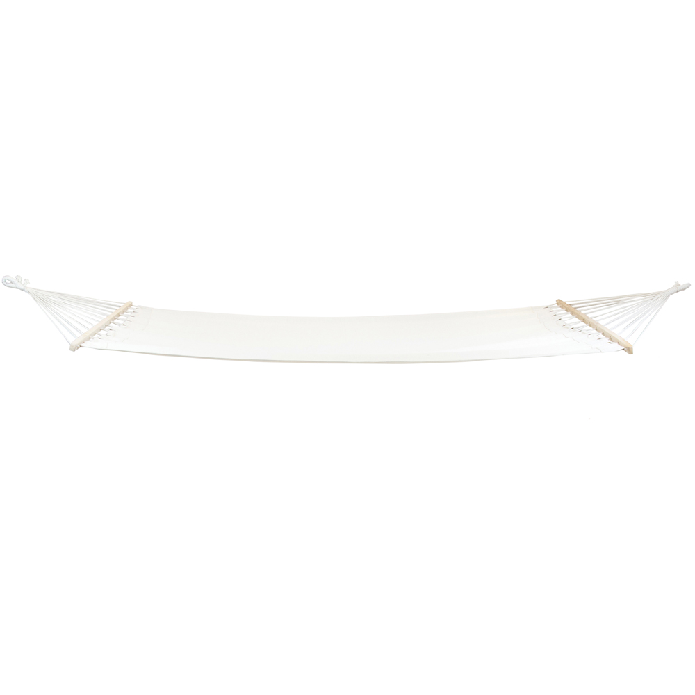 Charles Bentley Cream Canvas Hammock with Wooden Arc Stand Image 4
