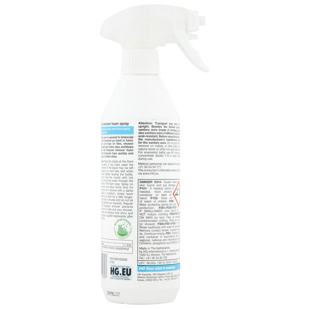 HG Limescale Remover Foam Spray 500ml Image 4