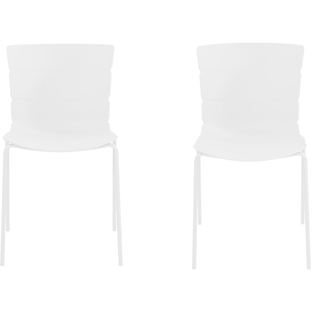Core Products Bali Set of 2 White Plastic Kitchen Chair Image 2