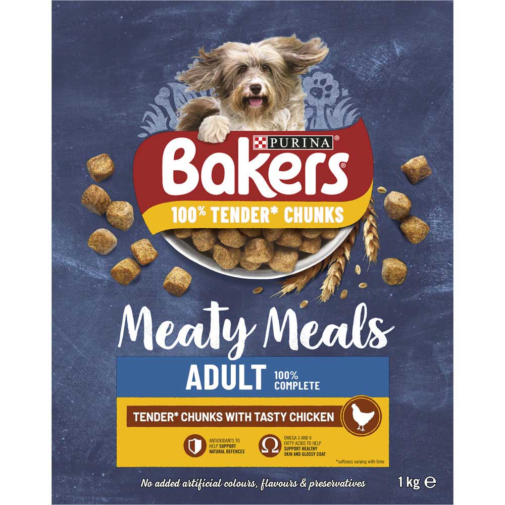 Bakers Meaty Meals Adult Dry Dog Food Chicken 1kg Image 3