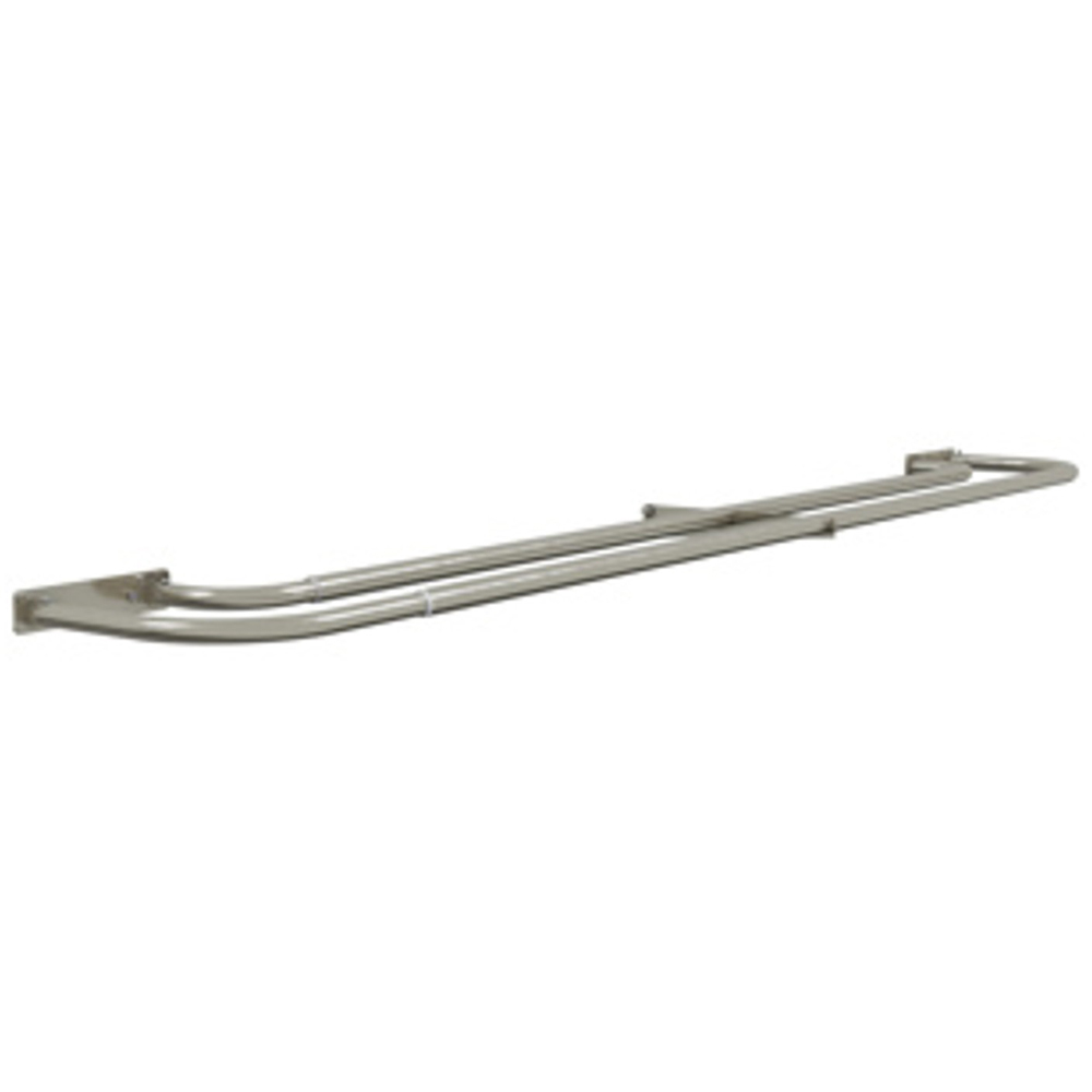 New Edge Blinds 130-210cm Satin Silver Room Darkening Double Extendable Curtain Pole Image 2