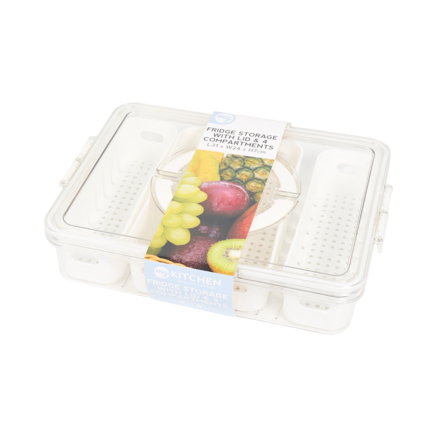 Fridge Storage With Lid and 4 Compartments Image 1