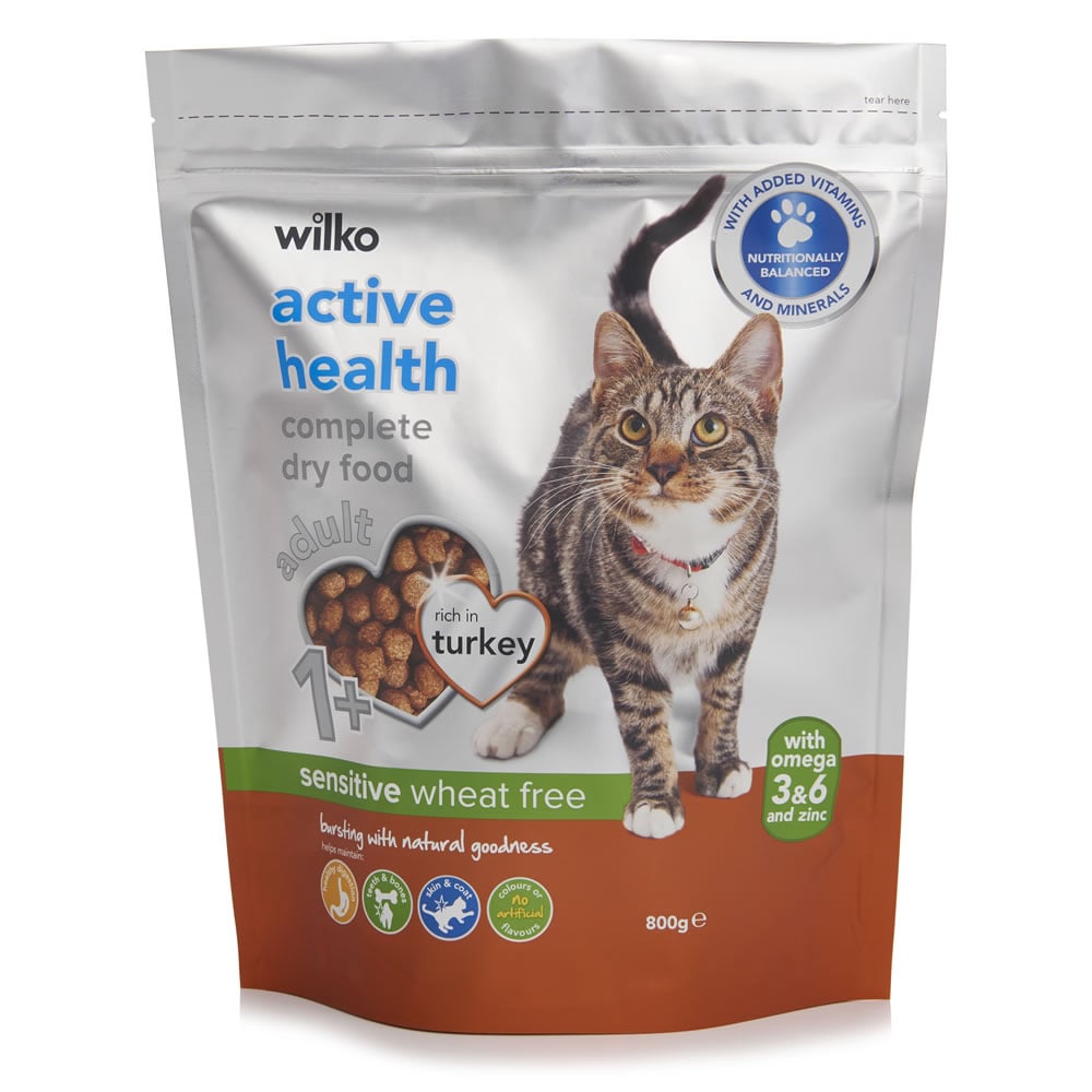 Wilko Active Health Sensitive Dry Cat Food 800g Wilko