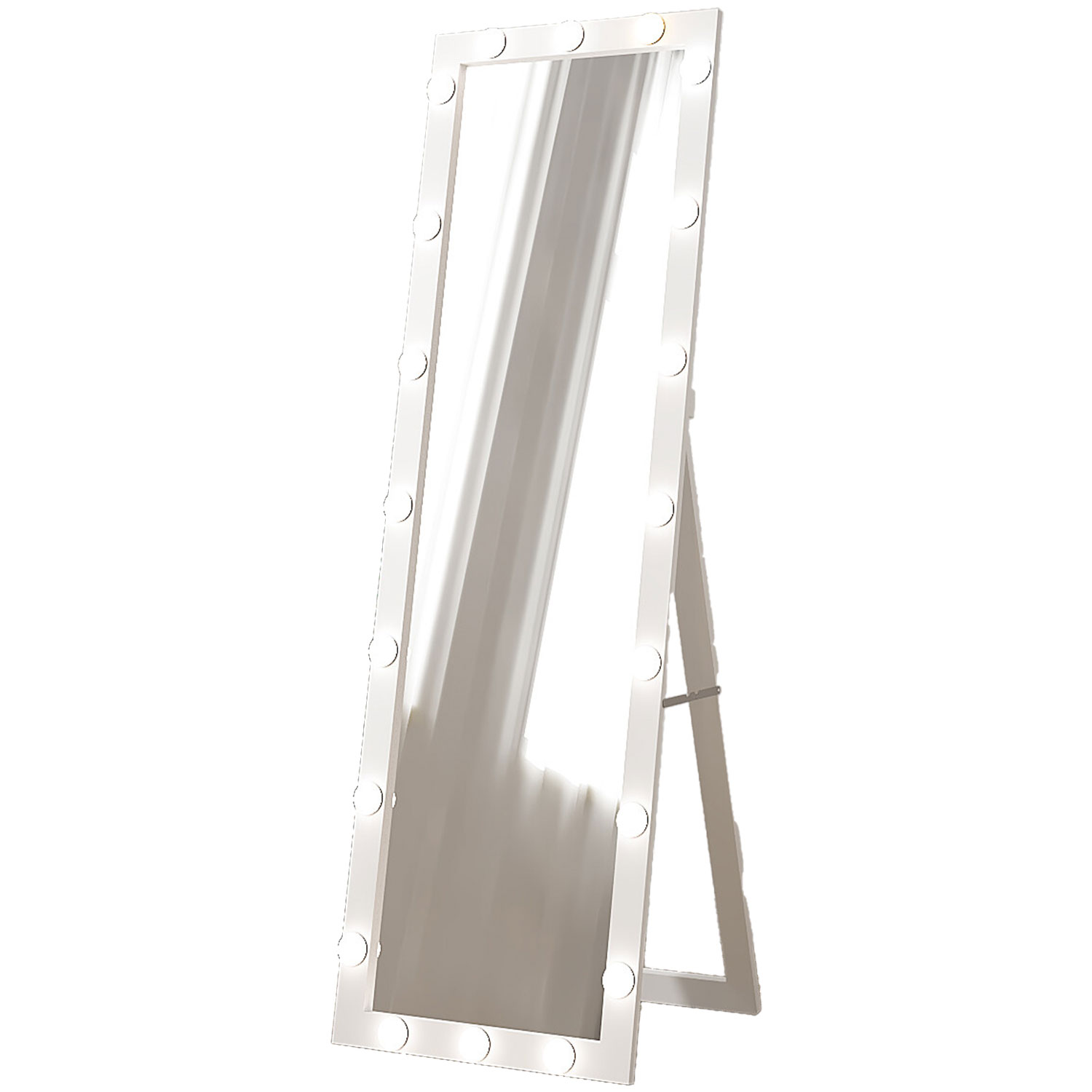 White Full Length Standing LED Mirror 153 x 50cm Image 1